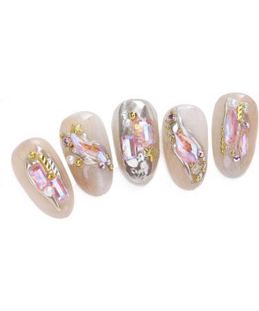 FEIlei Nail Crystals Rhinestones Flat Back Nail Diamonds Crystal Nail Gems Jewels Stone - Buy Online on GoSupps.com