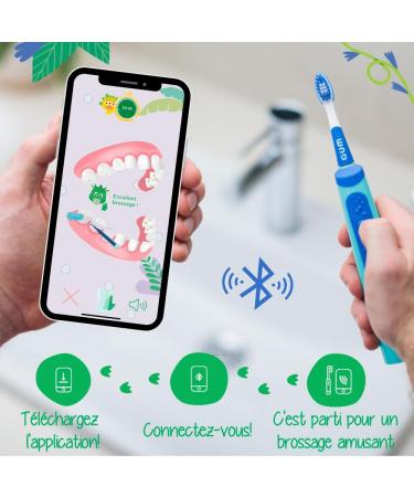 GUM Playbrush Junior 6+ Electric Toothbrush | Interactive Play App | 2 Blow Dry Modes | Extra Soft Bristles | 8 Weeks Battery - Buy Online on GoSupps.com