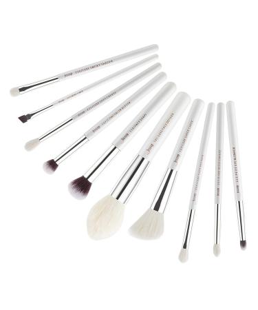 Buy Jessup 10-Piece Professional Makeup Brush Set - Pink & White/Silver | Essential Beauty Tools for Flawless Makeup Application - International Shipping Available - Buy Online on GoSupps.com