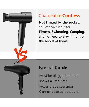 Cordless Hair Dryer Powerful Professional Cordless Hair Dryer Portable Travel Hair Dryer Hot and Cold 3 Speeds Gift for Women - Buy Online on GoSupps.com