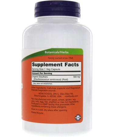 Now Foods Eleuthero 250 Capsules - Natural 500mg Energy Booster - Buy Online on GoSupps.com