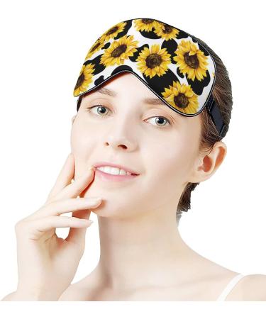 Cows Skin Sunflower Sleep Mask for Women | Adjustable Eye Shades with Elastic Strap - Buy Online on GoSupps.com