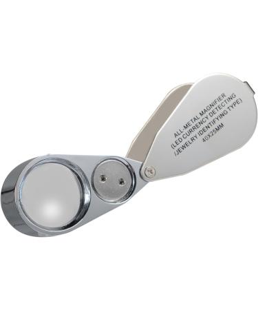 40X Full Metal Illuminated Jewelry Loop Magnifier with LED - XYK Pocket Folding Loupe for Currency Detecting and Jewelry Identifying - Buy Online on GoSupps.com