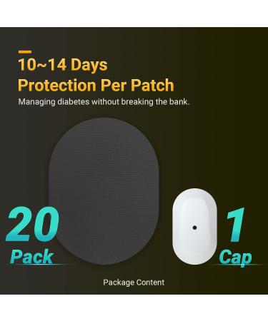 Amolyfe Dexcom G6 Adhesive Patches - Waterproof 20pcs Overlay Patches + Reusable Cap - Latex-Free & Hypoallergenic (BLK) - Buy Online on GoSupps.com