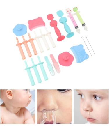Newborn Grooming Kit - 21Pcs Nasal Aspirator, Gas Reliever, Tweezers, & Medicine Brushes - Lightweight Silicone - Perfect Home Gift - Buy Online on GoSupps.com
