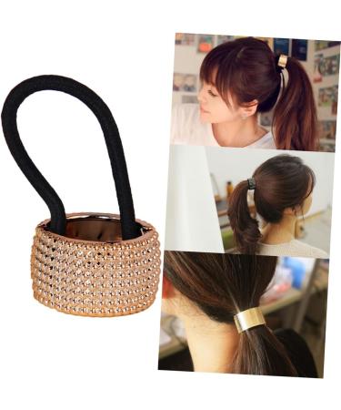 HONMEET Fashion Hair Bands for Womens Hair Goody Hair Ties Rhinestone Tail Hair Bands Ponytail Tie Womens Hair Accessories Punk Hair Tie Hair Ties for Women Ponytail Button Miss Girl - Buy Online on GoSupps.com