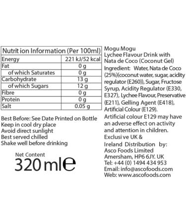 CONCEPTA LONDON Lychee Drink 24 x 320ml - Buy Online on GoSupps.com