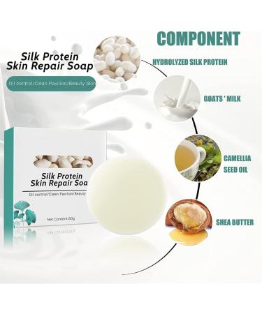  Chagoo Flysmus Silk Protein Melanin Fading Soap 60g Collagen Milk Whitening Soap Natural Skin Repair Facial and Body Soap (3pcs) - Buy Online on GoSupps.com
