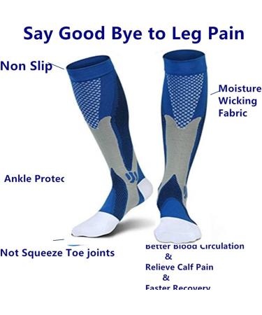 ZFiSt 3 Pair Medical Sport Compression Socks Men 20-30 mmHg - Black Blue White - For Running, Nursing, Edema, Diabetes, Varicose Veins - Buy Online on GoSupps.com