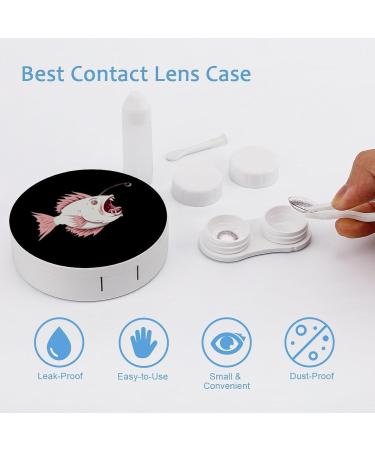 Buy Cute Cartoon Lantern Fish Contact Lens Case with Mirror - Portable Eye Travel Kit - Buy Online on GoSupps.com