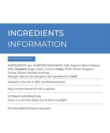 Hides Fine Foods - All Purpose Seasoning 500g - GMO Free - Suitable for Vegetarians - BBQ Seasoning - Meat Seasoning - Vegetable Seasoning - Perfect for Summer - Buy Online on GoSupps.com