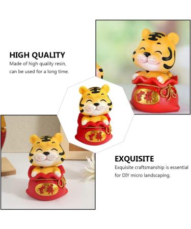 Artibetter 8pcs Indoor Toy Head: Miniature Fortune Decorations Adornment Figure Craft Cartoon Desk Garden Sculpture Statue: Office Zodiac Red Swinging Mascot Feng Layout Simulation Red 1x8pcs 6X6X9.5CMx8pcs - Buy Online on GoSupps.com