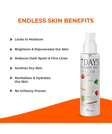 Ariul 7 Days Vitamin Mist - 3-in-1 Hydrating Face Mist, Makeup Setting Spray & Toner - Dewy Finish for All Skin Types (5.07 Fl.Oz) - Buy Online on GoSupps.com