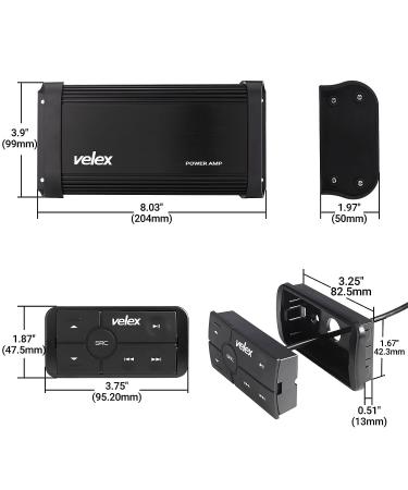 Velex Powersport Class D Amp Amplifier 300W Marine for Boats, UTVs, ATVs, Golf Carts - Bridgeable - Buy Online on GoSupps.com