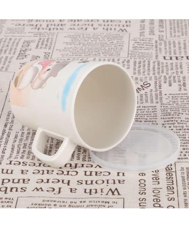 2PCS 300ML Children Baby Bamboo Fiber Cute Mug Cartoon Drinking Cup with Lid and Handle - Unbreakable Kids' Cup - Buy Online on GoSupps.com