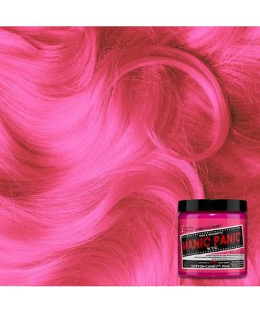 Manic Panic Cotton Candy Pink Hair Dye 8 fl oz - Vegan, PPD & Ammonia-Free Semi-Permanent Hair Color - Glows in Blacklight - Bright Cool-Toned Pink Shade - Buy Online on GoSupps.com