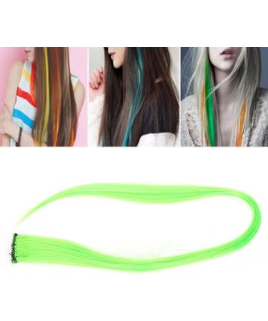 Bright Color Hair Extensions Hairpiece for Cosplay Colored Hair Extensions Dress Up with Straight Hairpiece Convenient Application Suitable for Daily Use (Fluorescent Green) - Buy Online on GoSupps.com