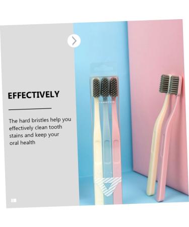 Minkissy 6-Pack Adult Stiff Brush Toothbrushes | Effective Oral Cleaning Device to Remove Tooth Stains with Stiff Bristles - International Shipping Available - Buy Online on GoSupps.com