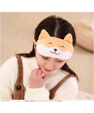 Cute Plush Corgi Brown Smile Eye Mask for Kids & Adults - Funny Cartoon Animal Design for Sleeping - Soft Blindfold Eye Shade for Restful Sleep - Buy Online on GoSupps.com
