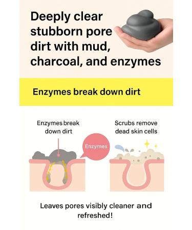 Clayge Pore Cleansing Face Wash with Clay & Charcoal Deep Cleanser for Blackheads & Smooth Skin All Skin Types 4.2 oz / 120g Made in Japan - Buy Online on GoSupps.com