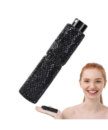 Rhinestone Empty Spray Bottle | Travel Bling Crystal Perfume Atomizers | 10ml Glitter Dispensing Bottle for Various Liquids Cosmetic & Perfume Black