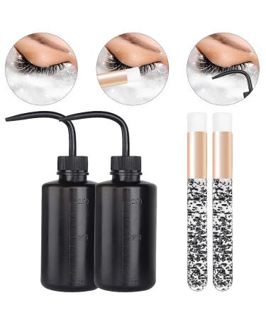 2PCS Plastic Safety Lash Cleaning Tattoo Wash Bottles | Blackhead & Pore Deep Cleaning Brushes Set - Buy Online on GoSupps.com