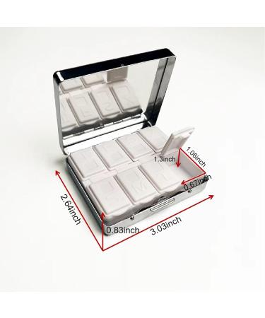 Silver Vintage 7-Day Pill Box Organizer - Cute Travel Metal Pill Case with Mirror | 8 Compartments for Purse - Buy Online on GoSupps.com