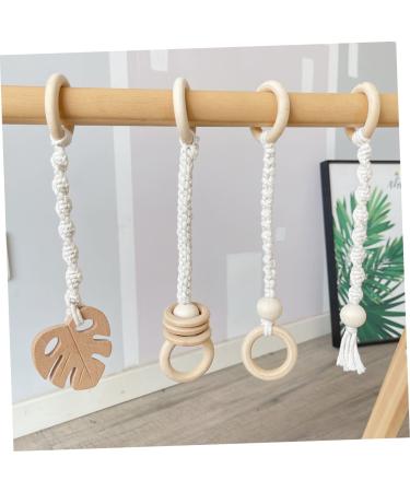 Alipis 4pcs Boho Newborn Ornament Set - Wooden Teething Rattles & Gym Pendants for Crib Decor & Playtime | Perfect Gift for Newborns - Buy Online on GoSupps.com