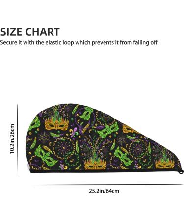 Hair Towel Wrap | Quick-Drying Turban with Button for Effortless Hair Care | Carnival Mardi Gras3 Design - Buy Online on GoSupps.com