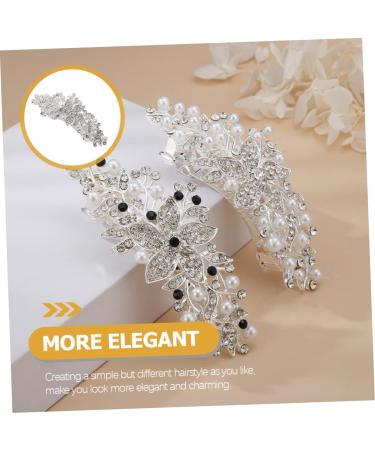 HAPINARY Rhinestone Hair Clip Headwear for Women Flower Hair Clips for Women Rhinestone Flower Hair Clip Girl Headdress Flower Hair Barrette Sparkly Hair Clip Hair Accessory Bride Abs - Buy Online on GoSupps.com