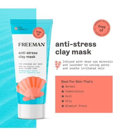 Freeman Anti-Stress Clay Mask For Irritated Skin - Buy Online on GoSupps.com