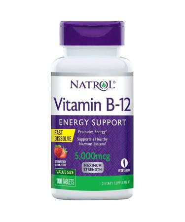 Natrol Fast Dissolving Vitamin B12 - 5,000 mcg - 100 tabs