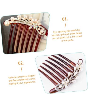 MAGICLULU Seven- Hair Comb Bride Wedding Hair Comb Pearl Hair Accessories Rhinestone Headpiece Tiara Bridal Hair Side Comb Pearl Rhinestone Crystal Rhinestones - Buy Online on GoSupps.com