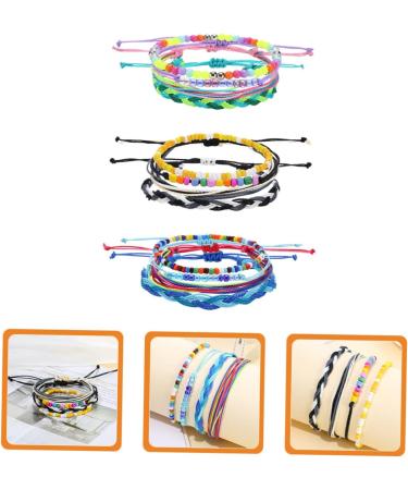 VALICLUD 9 Pcs Wax Thread Bead Bracelet Beads Women's Anklet Delicate 22x1CMx3pcs Assorted Colorx3pcs - Buy Online on GoSupps.com