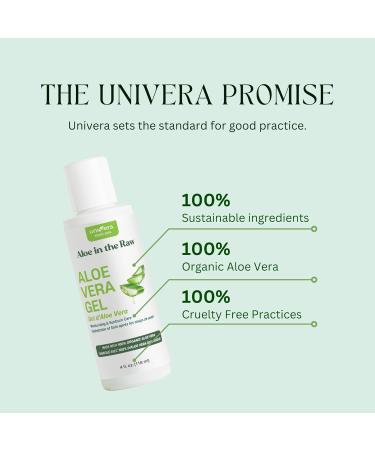 Univera Organic Aloe in the Raw - Gel for Deep Hydration - Soothes Sunburns Ideal for Dry Skin & Cooling After Sun - Natural Moisturizer - 4 fl oz - Buy Online on GoSupps.com