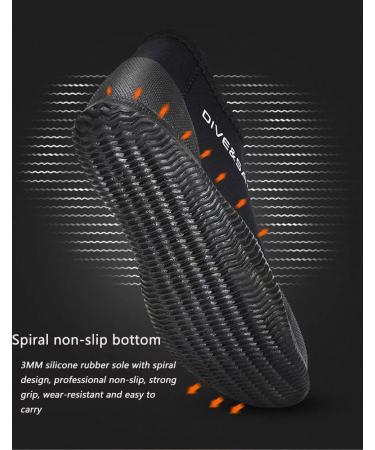 Neoprene Scuba Diving Booties 3MM Black - Women's Size 7/Men's Size 6 | Dive Boots for Water Sports with Anti-Slip Design - Buy Online on GoSupps.com