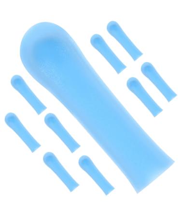Ipetboom 10pcs Ear Spoon Sleeves Ear Wax Removal Tips Sleeves Silicone Ear Wax Picker Cover Ear Scoops Sleeves Ear Spoon Protector Ear Cleaning Tools Blue