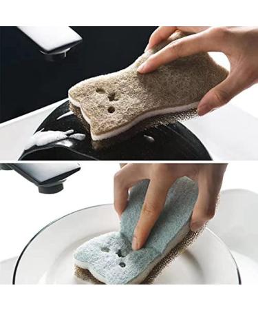 Dishwashing Sponge Scrub Sponge Multifunctional Cartoon Cleaning Sponge Cute Cat Kitchen Sponges Dish Scrubber Home Dishes Washing Cleaning Tool - Buy Online on GoSupps.com