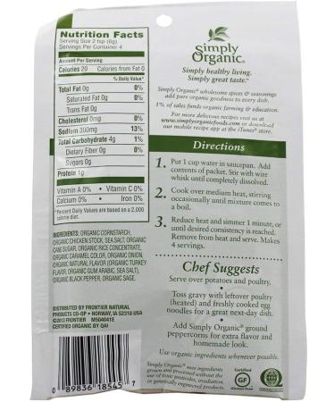 Simply Organic Roasted Turkey Gravy Seasoning Mix 24 Gram (Pack of 6) - Buy Online on GoSupps.com