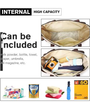 Miss Lulu 5-Set Brown Baby Diaper Bag | Stylish Shoulder Bag with Bottle Holder & Changing Pad - Ideal for Moms - Buy Online on GoSupps.com