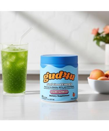 Gud4u - Clean Energy Drink Mix - Powered by Matcha MCT & Electrolytes Peach Flavor 25 Servings - Buy Online on GoSupps.com