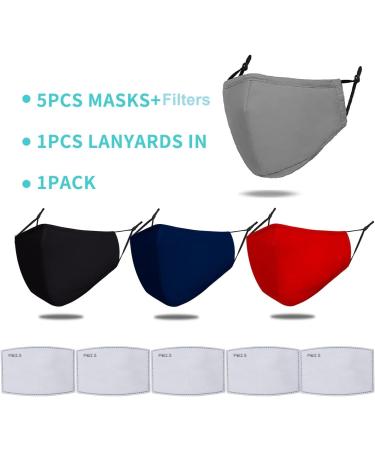 Buyitrozo Washable Cotton Cloth Adult Face Masks 3- Ply Plus Filters Lanyard - Buy Online on GoSupps.com