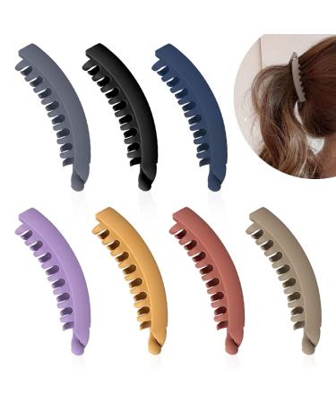 Banana hair clip 12.7 cm matt slipproof banana comb ponytail holder banana comb banana bracket banana clip grip for girls and women (7 colors)