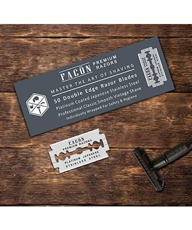 50 Platinum Japanese Stainless Steel Double Edge Razor Blades - Close, Smooth Shaving Experience - 200+ Shaves - Buy Online on GoSupps.com