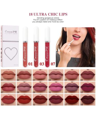 INVILKSTAR 3 Pcs Matte Liquid Lipstick Set - Long-Lasting & Waterproof Lip Gloss (11) - Buy Online on GoSupps.com