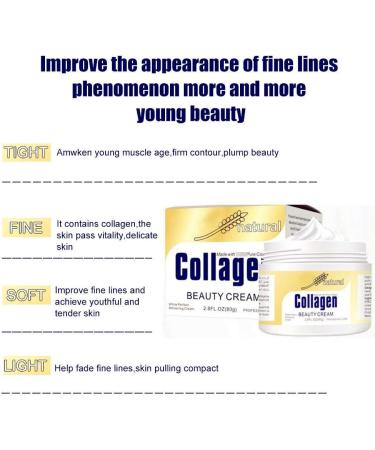 Natural Collagen Face Cream 80G Skin Care Cream Face Skin Natural Face Cream Firming Cream Tightening And Lifting Skin Anti-Wrinkle For Creams And Anti-Aging Day & Night - Buy Online on GoSupps.com