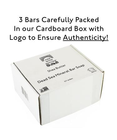 Dead Sea Mineral Shea Butter Soap 3 Pack | 7 oz Bars in Branded Box with Dead Sea Salt, Sulfur, Magnesium & 21 Essential Minerals | Argan Oil | 100% Natural for All Skin Types | Acne, Eczema, Psoriasis Relief - Buy Online on GoSupps.com