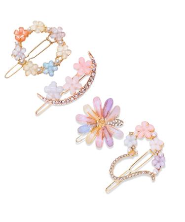 BREENHILL Hair Clips Decorative Hair Pins Handmade Flower Hair Barrettes for Women Girls Hair Accessories Jewelry Accessory(Colorful Flower)