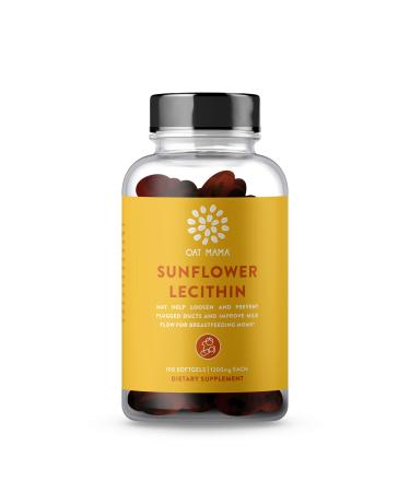 Oat Mama Lactation Supplement | Sunflower Lecithin Softgels That Help Prevent Plugged Ducts and Improve Milk Flow for Breastfeeding Moms (100 Softgels, 1200 mg) Sunflower Lecithin (Plugged Ducts & Improved Flow)