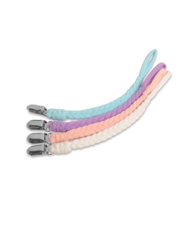 EXQUILEG 4Pcs Baby Pacifier Strap - Cotton Clips with Stainless Steel Clamps | Unisex Pacifier Chain for International Shipping - Buy Online on GoSupps.com